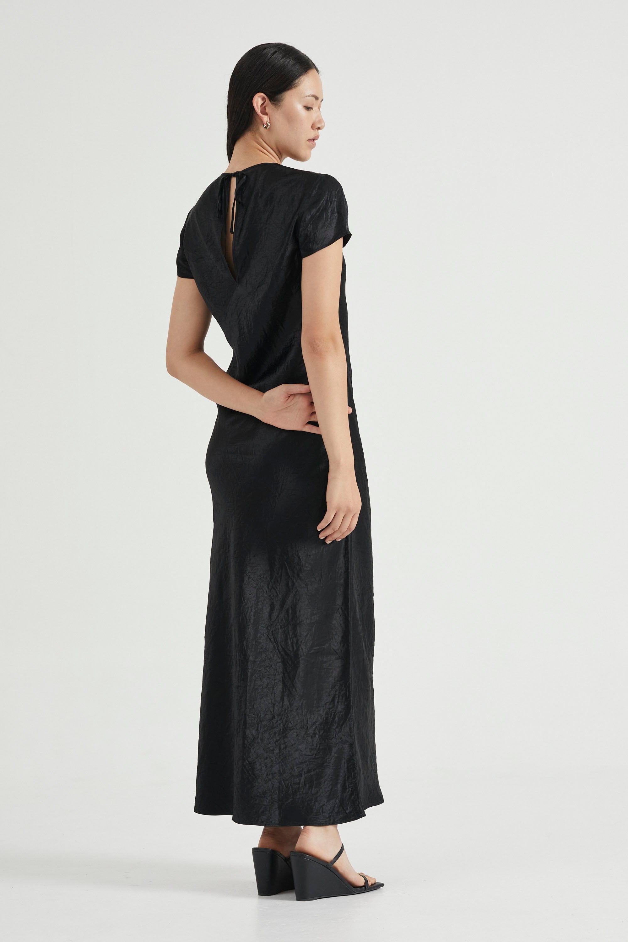 Third Form Crush Bias Maxi Slip Dress Black - Laneway Boutique