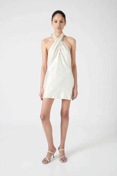 THIRD FORM CRUSH WRAP NECK MINI | CREAM