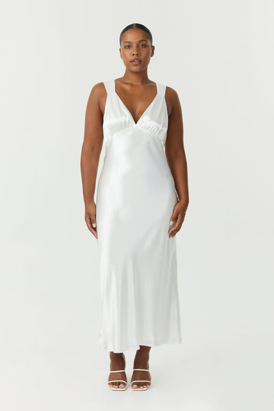 Satin Gather Bra Bias Slip Dress by Third Form Online